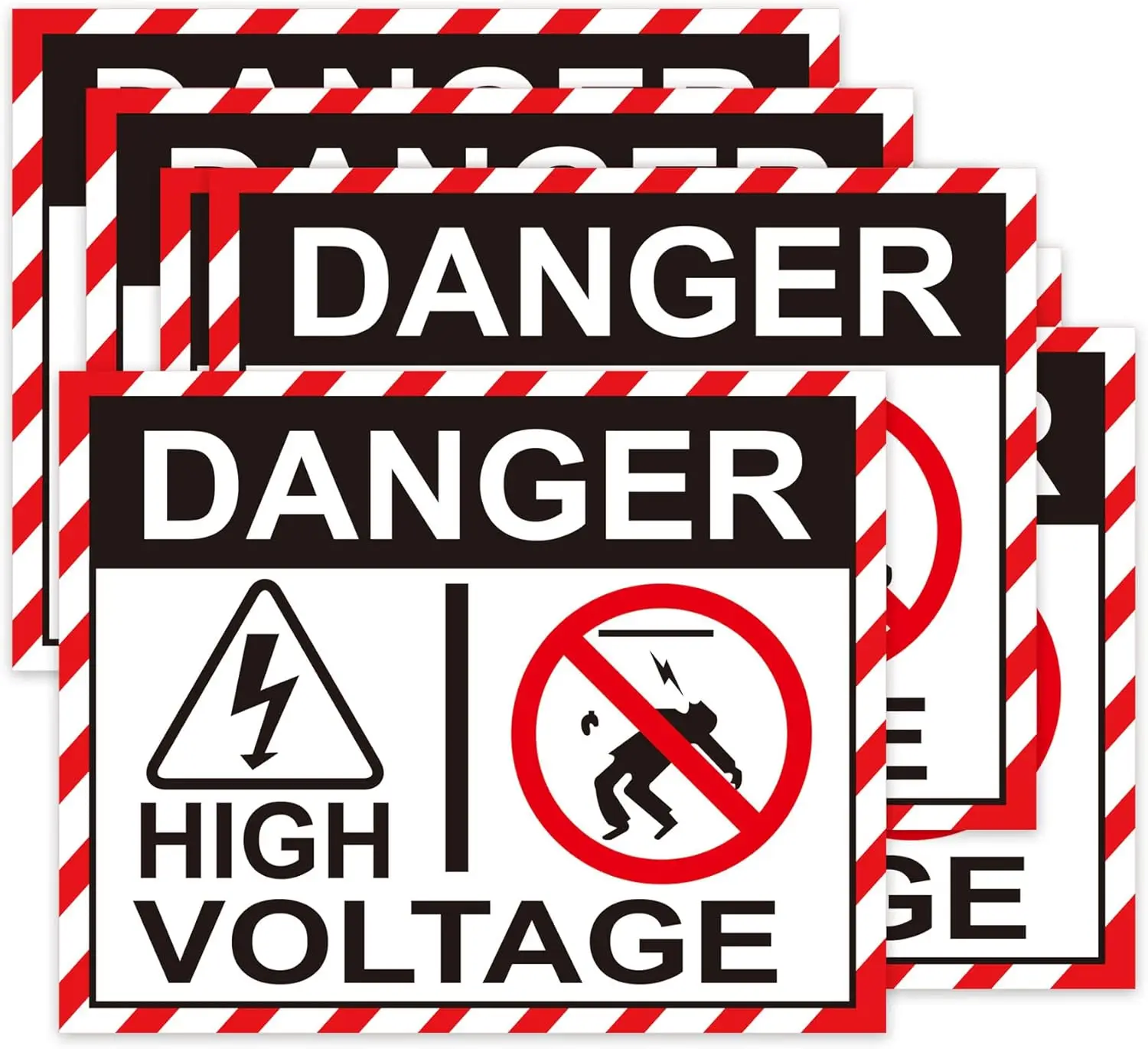 

High Voltage Warning Labels Hazardous Voltage Safety Warning Stickers 4x5 Inch High Voltage Vinyl Warning Electrical Sign 8Pcs