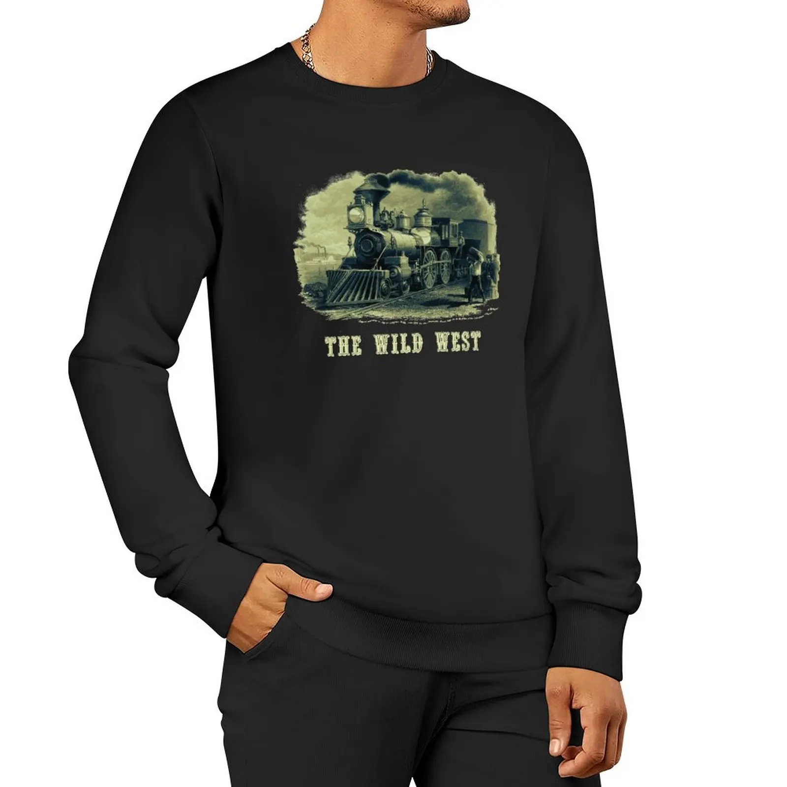 

Wild West Vintage Steam Train Pullover Hoodie tracksuit anime clothing men clothing anime clothes anime sweatshirt