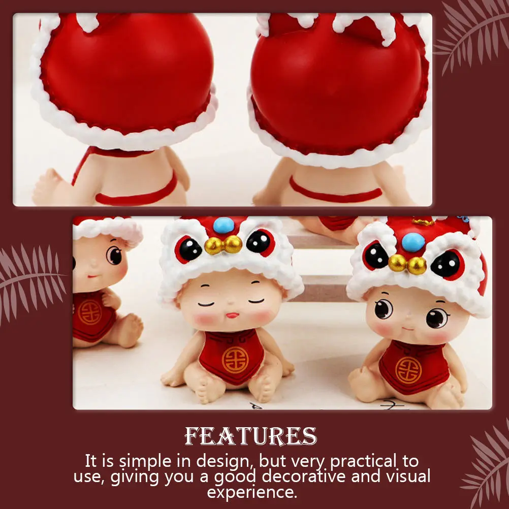 

Creative Year of The Tiger Mascot Desktop Car Adornment Shaking Head Statue Unique Visual Enjoyment Home Decoration