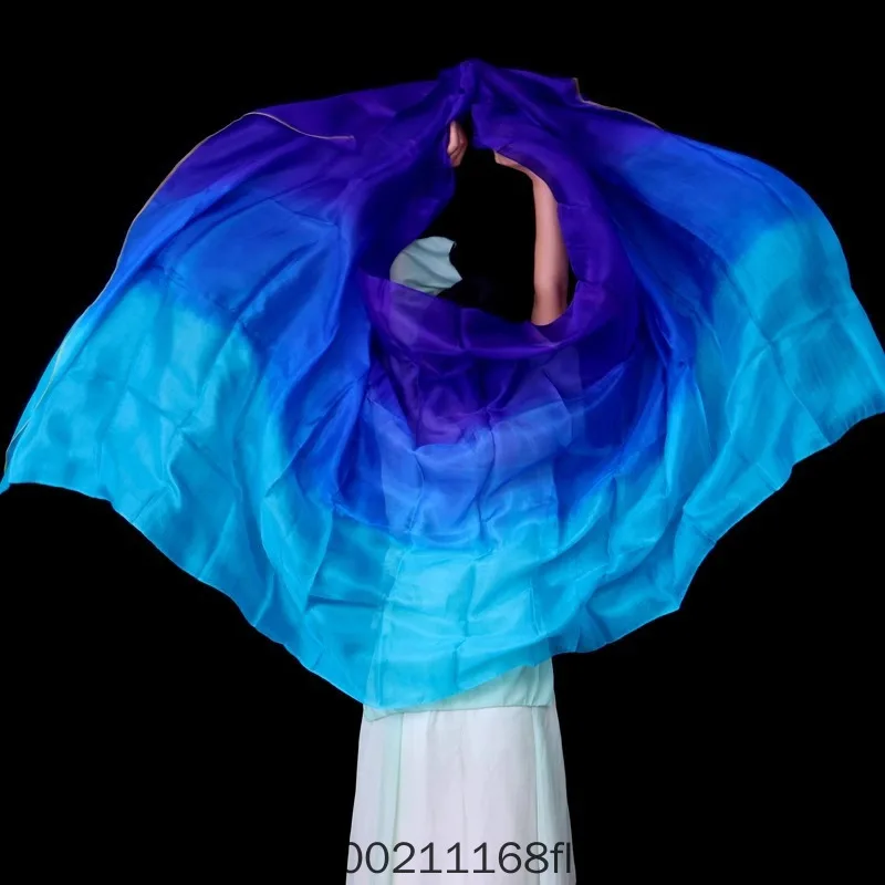 Belly Dance Scarf Silk Hand Throwing Gradual Color Change Dance Practice Performance Gradual Color Change Hand Scarf
