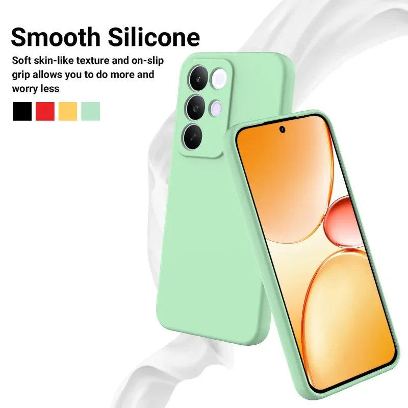 

Для Realme C85 Pro 4G жидкий силиконовый матовый чехол из ТПУ для Realme C 85 противоударный бампер ярких цветов задняя крышка ремешок