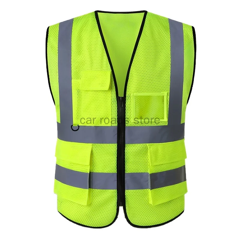 

Reflective Safety Vest, High Visibility Security Gear With Pockets & Front Zipper For Women & Men