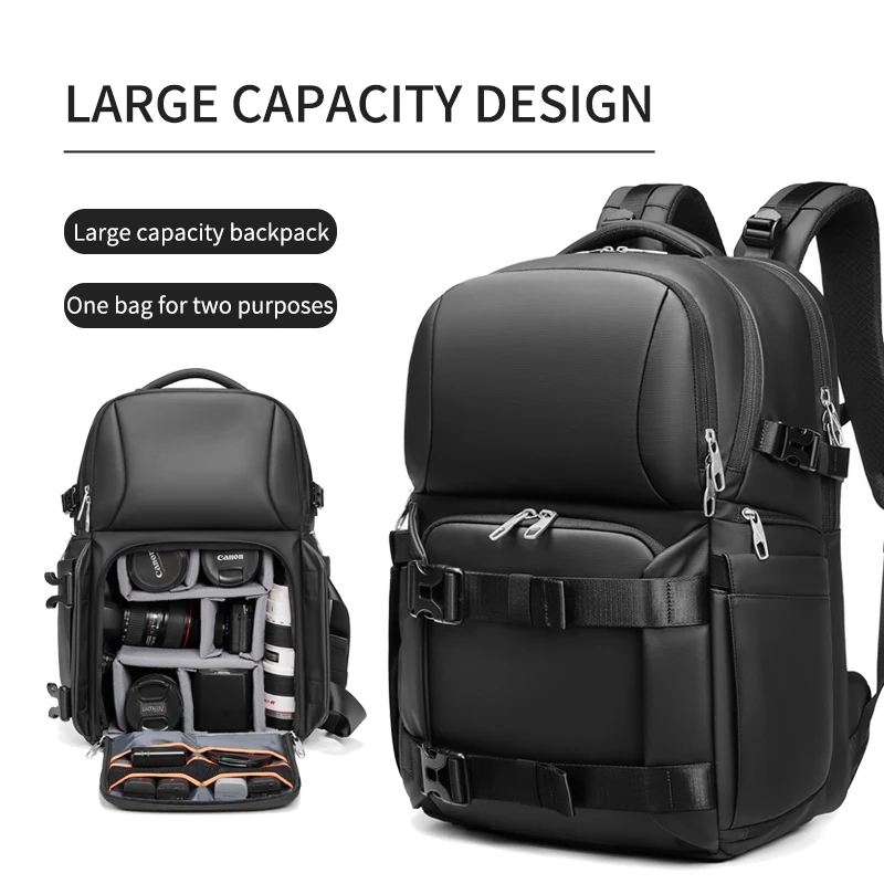 Outwalk practical unisex casual travel softback waterproof backpack man fashion high quality dslr camera backpack