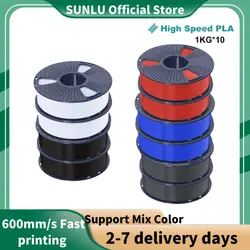 SUNLU PLA High Speed/PLA Meta 10KG 1KG/Roll 1.75mm+/-0.02MM 3D Printer Filament Lines Up Neatly Wound For FDM Printer Fast Ship