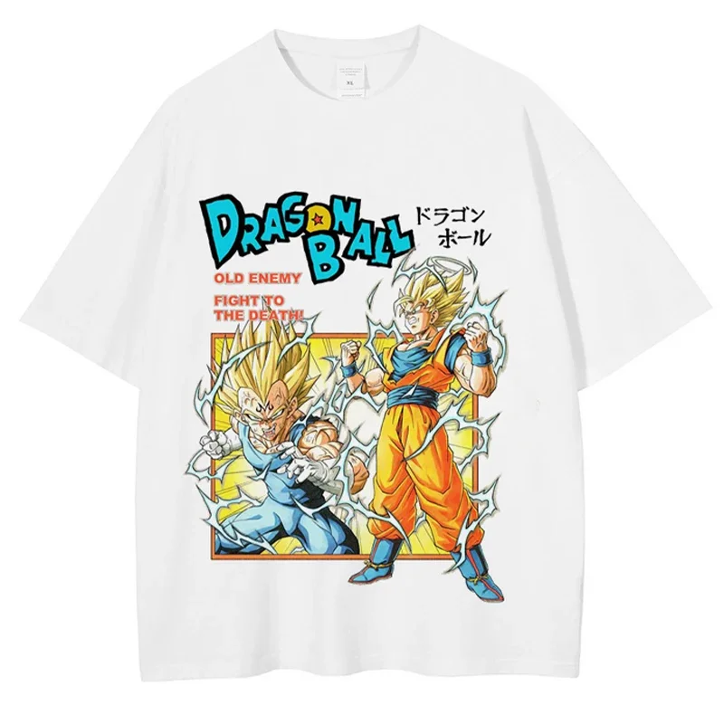

Мужская футболка Уличная одежда Аниме Dragon Ball Графическая футболка Harajuku Летняя хлопковая футболка Топы в стиле хип-хоп Футболки Белые с мультяшным принтом