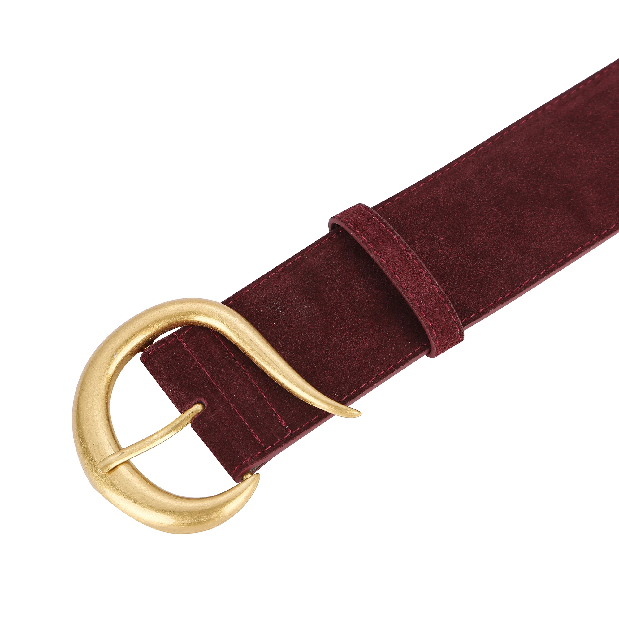 Mode Breite Echtes Leder Frauen Gürtel Design Wildleder Rindsleder Kleid Bündchen Einfache Breite Gürtel Vintage Gold Schnalle Gürtel – Detail 3