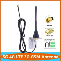 장거리 5G 4G LTE 3G GSM 옴니 와이파이 안테나, 풀 밴드 600 ~ 6000Mhz 고이득 15Dbi 순수 구리 안테나, SMA RPSMA 수 포함