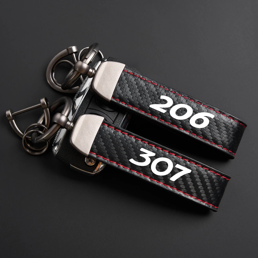 Car Keychain Logo Keyring Accessories For Peugeot 206 207 208 301 307 308 T9 406 407 508 2008 3008 5008 108 RCZ 607 4008 301 306