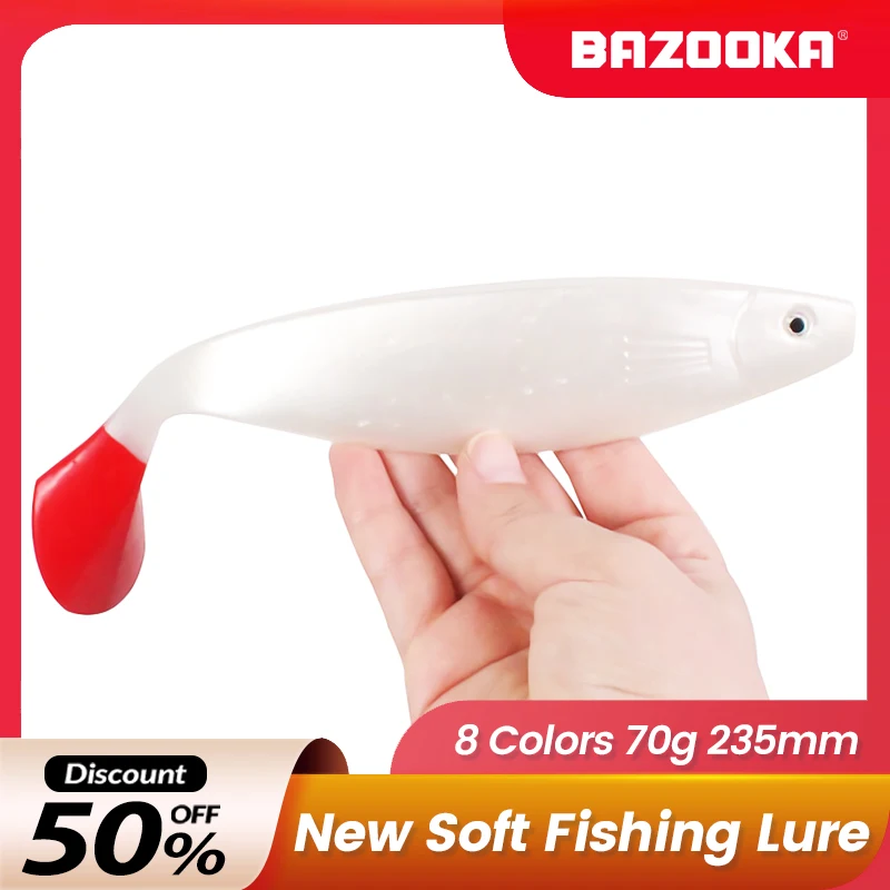 

Bazooka Fishing Lure Soft Baits Silicone Shad Shiner Swimbait Wobblers Jigging Worm Artificial Pesca Bass Carp Pike Lead Hook Wi