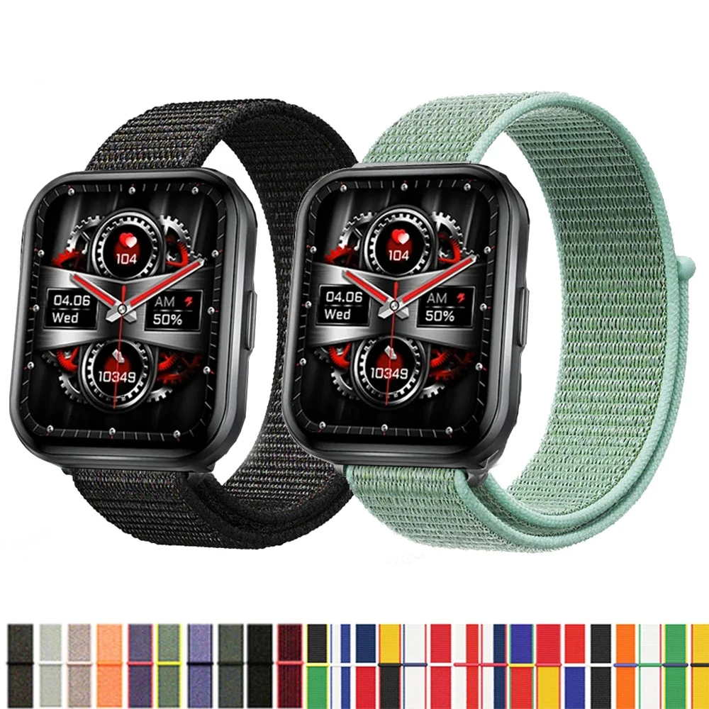 

22mm Nylon Loop Strap for KUMI KU6 Meta Smartwatch Replacment Bracelet Sport Watchband Correa for KUMI KU6 Meta Band