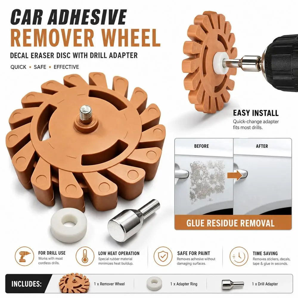 New Rubber Eraser Wheel Car Adhesive Remover Soft Wheel 20mm Decal Eraser Wheel Sticker Remover Wheel Auto Detailing