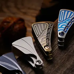 Aço inoxidável Folding Fan Push Card Fidget, EDC Metal Fidget Toy para adultos, Brinquedo de descompressão para alívio, presente para ele