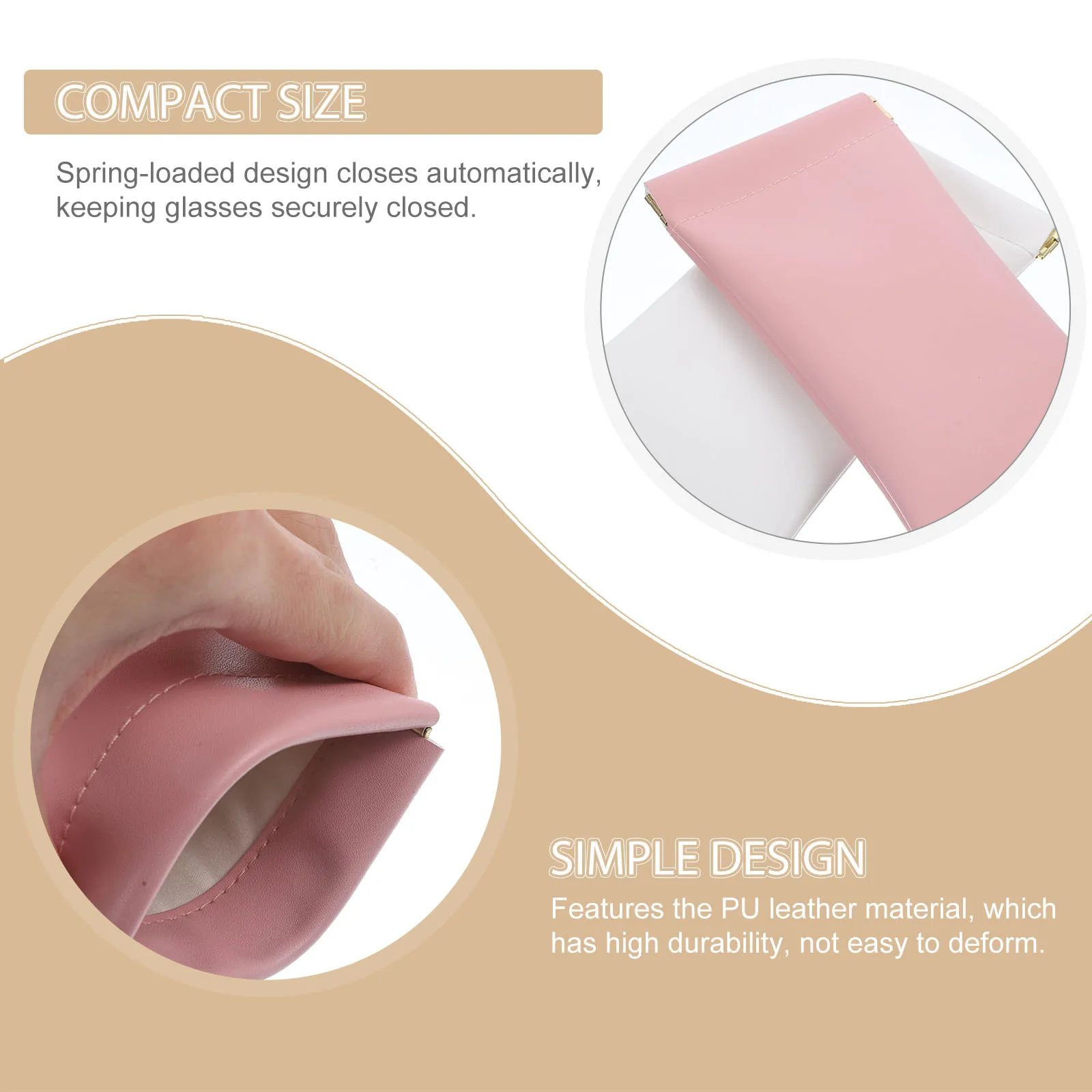 

2pcs Glasses Pouch Auto Closure Pu Eyeglasses Sleeve Scratch Resistant Storage Bag For Sunglasses Reading Glasses Holder