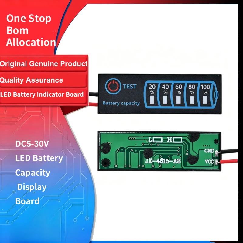 LED Battery Capacity Display Board DC 5-30V Universal Battery Level Monitor for Lead-Acid and Lithium Batteries Support 12-24V