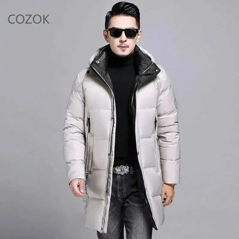 Warme Winter Donsjassen Herenjack 2025 Lange Designerkleding Luxe 90 Procent Ganzenvulling Casual Windbrea Met Capuchon