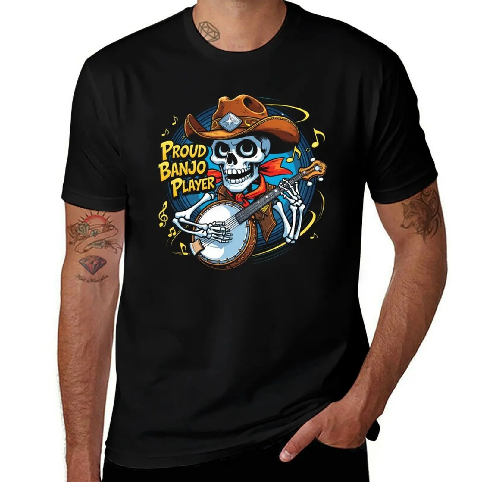 

Proud Banjo Player T-Shirt cotton man t-shirts Clothing summer clothes graphic t shirt vintage mens tall t shirts