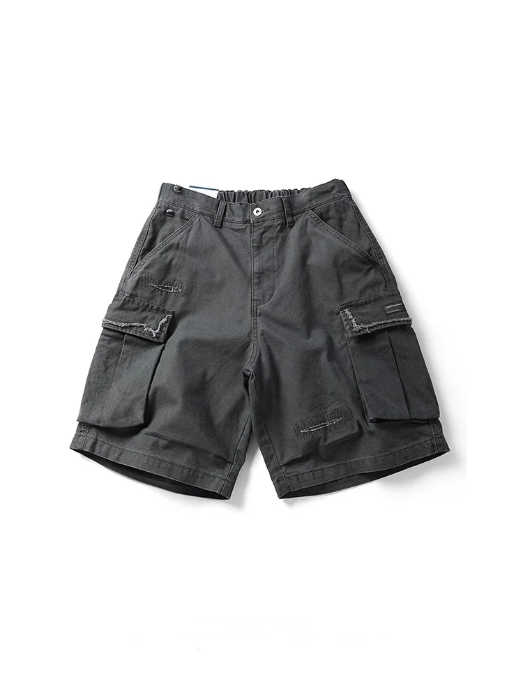 

Мужские летние повседневные брюки-карго в японском стиле ретро, свободного кроя, с пятью карманами, прямые штанины