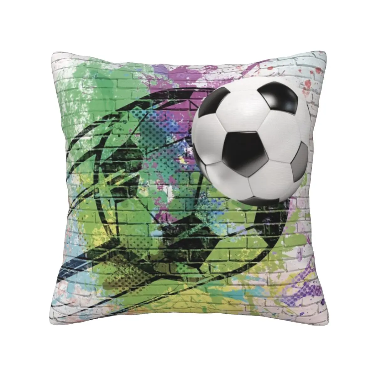 Soccer Watercolor Cozy Elegance Square Lumbar Sofa Waist Support Pillow Ultimate Style Not Deformed Car Napping Pillow Cushion