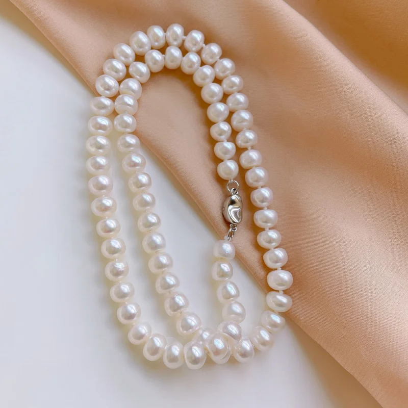 Steamed Bun Freshwater Pearl Necklace Jewelry
