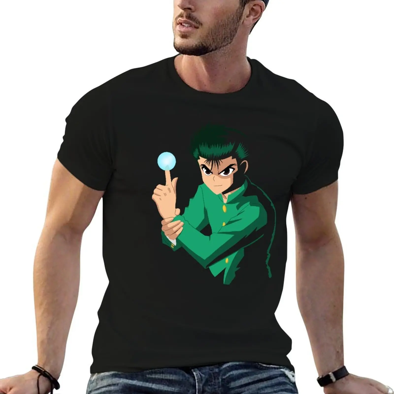 

Yu Yu Hakusho Yusuke Spirit Gun T-Shirt man t shirt luxury cotton t shirt pack T-Shirt