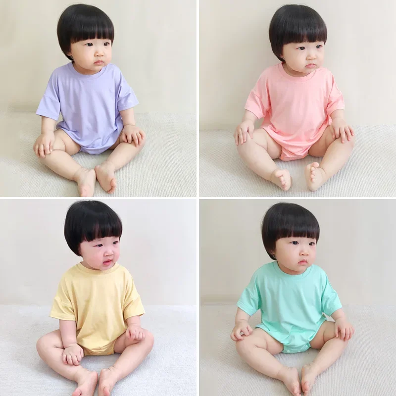 

2023 Spring Summer Baby Bodysuit Modal Baby Boy Girl Clothes Cotton Baby Romper Solid One-piece Clothing