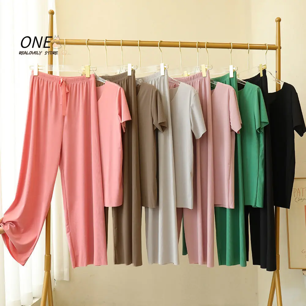 

Женский пижамный комплект из 2 предметов, летняя мягкая ночная рубашка для женщин, повседневные дышащие костюмы с короткими рукавами, костюм ледяной королевы, новый халат