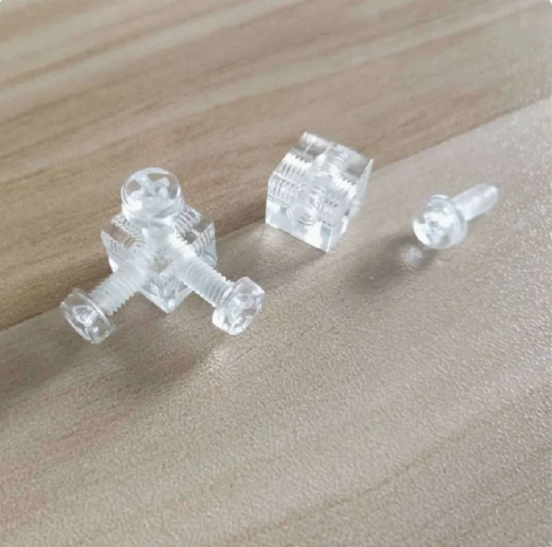 20pcs 10mm square acrylic box display box regular penetration four transparent six sided corner nut connector