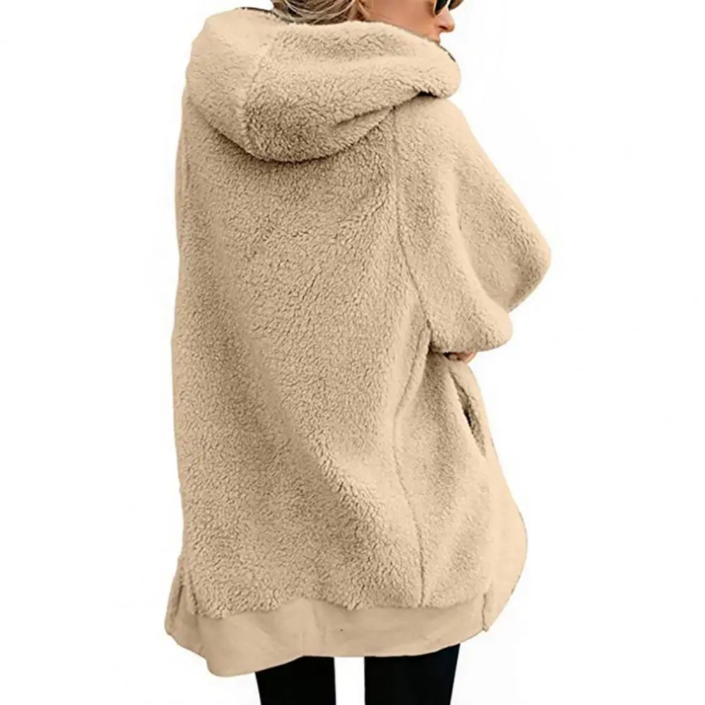 

Trendy Cardigan Coat Windproof Fluffy Coat Pockets Causal Autumn Winter Faux Fur Fluffy Jacket Coat Cold Resistant