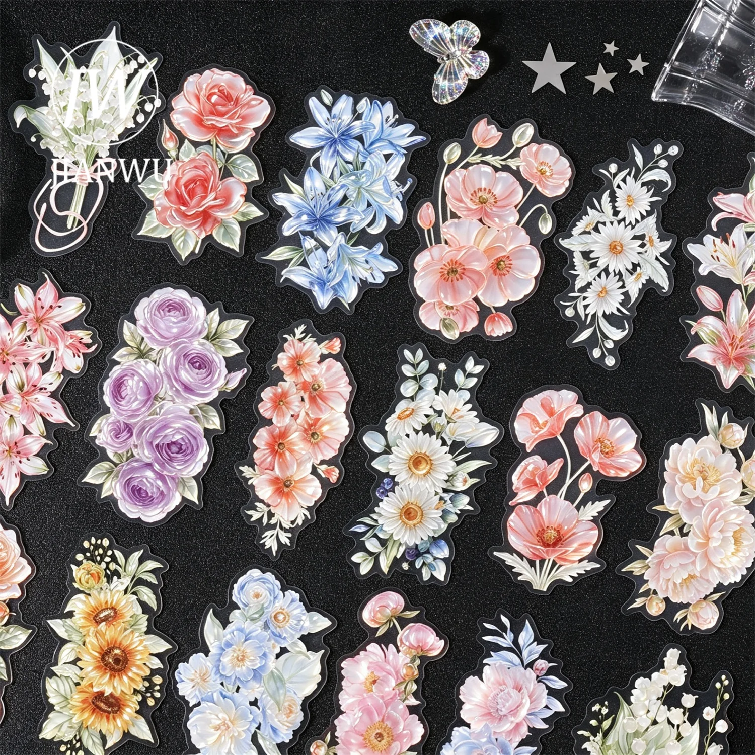 JIANWU Vintage Flower Bloom Landscape Material Collage Scrapbooking PET Sticker Creative DIY Journal Stationery