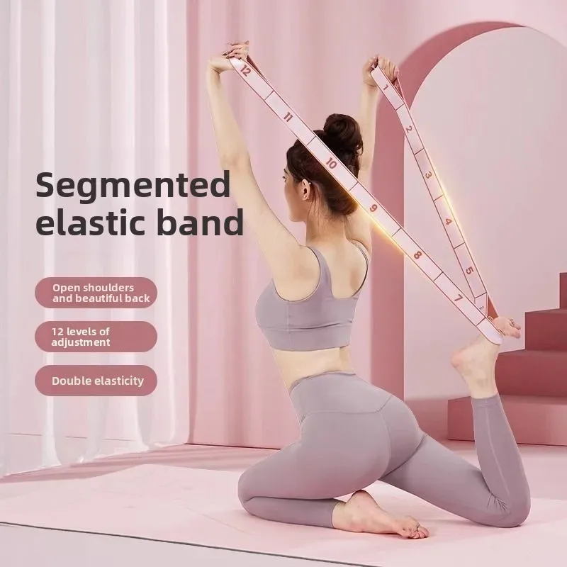 Yoga Stretching with Resistance Band,Segmented Tension Training,Portable Fitness Equipment Shoulder Rope,Stretching Elastic Band