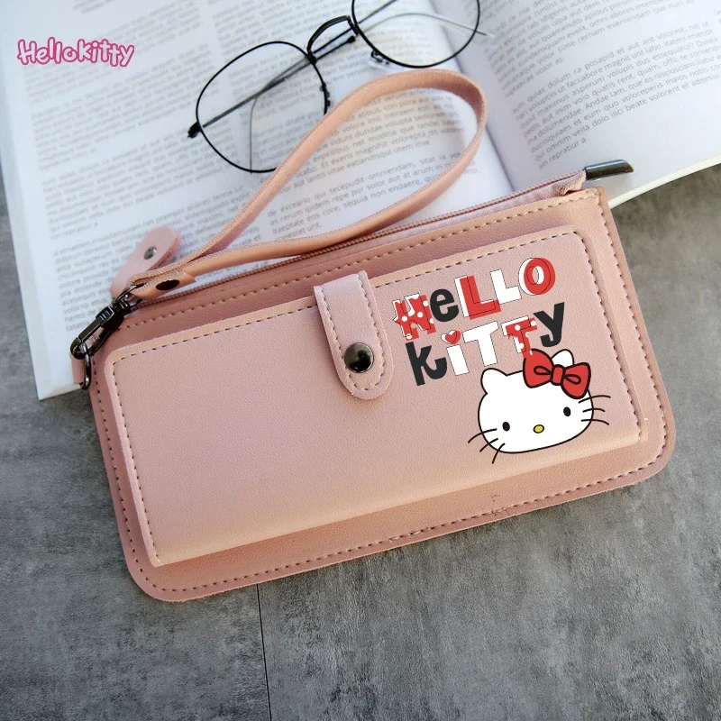 Hello Kitty Women Wallet Sanrio Kuromi Girl Cute Cartoon Purse Fashion Portable Multi Card Slot Card Bag Anime Coin Purse Gift