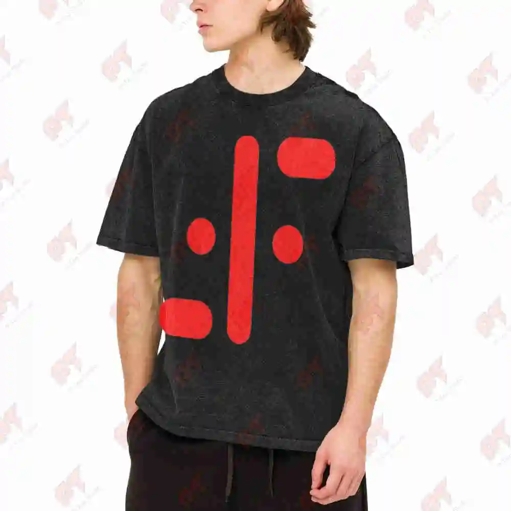 V TV Show Visitors Logo Vintage Washed Tee Pure Cotton T-Shirt