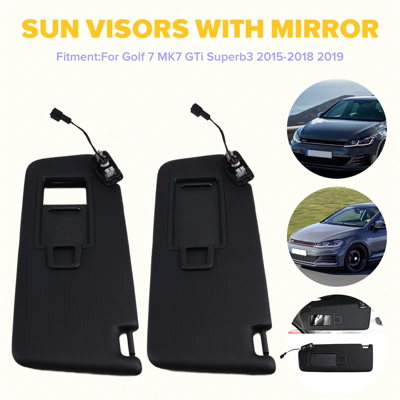 

AB16-Front Sun Visor Panel With Makeup Mirror For VW Golf 7 MK7 Gti Superb3 Car Sunshield Accessories 5G08575515G0857552