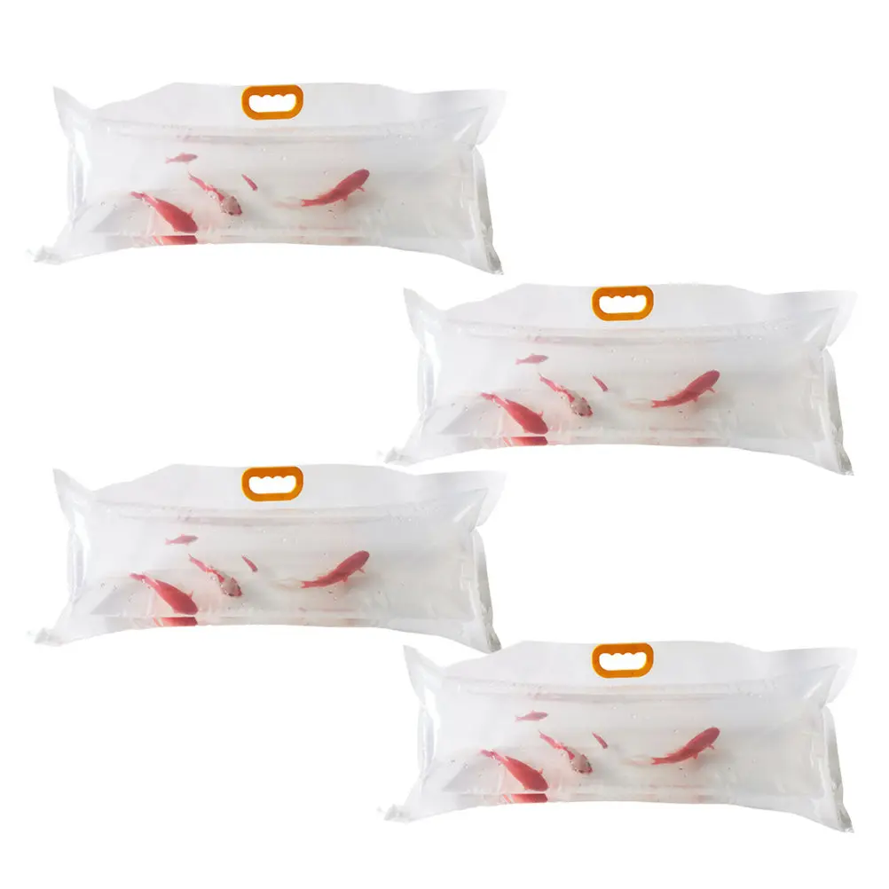 4pcs Leak-Proof Clear Fish Packaging Bags for Live Fish Transport, Oxygen-Filled, Food-Grade Seafood Display