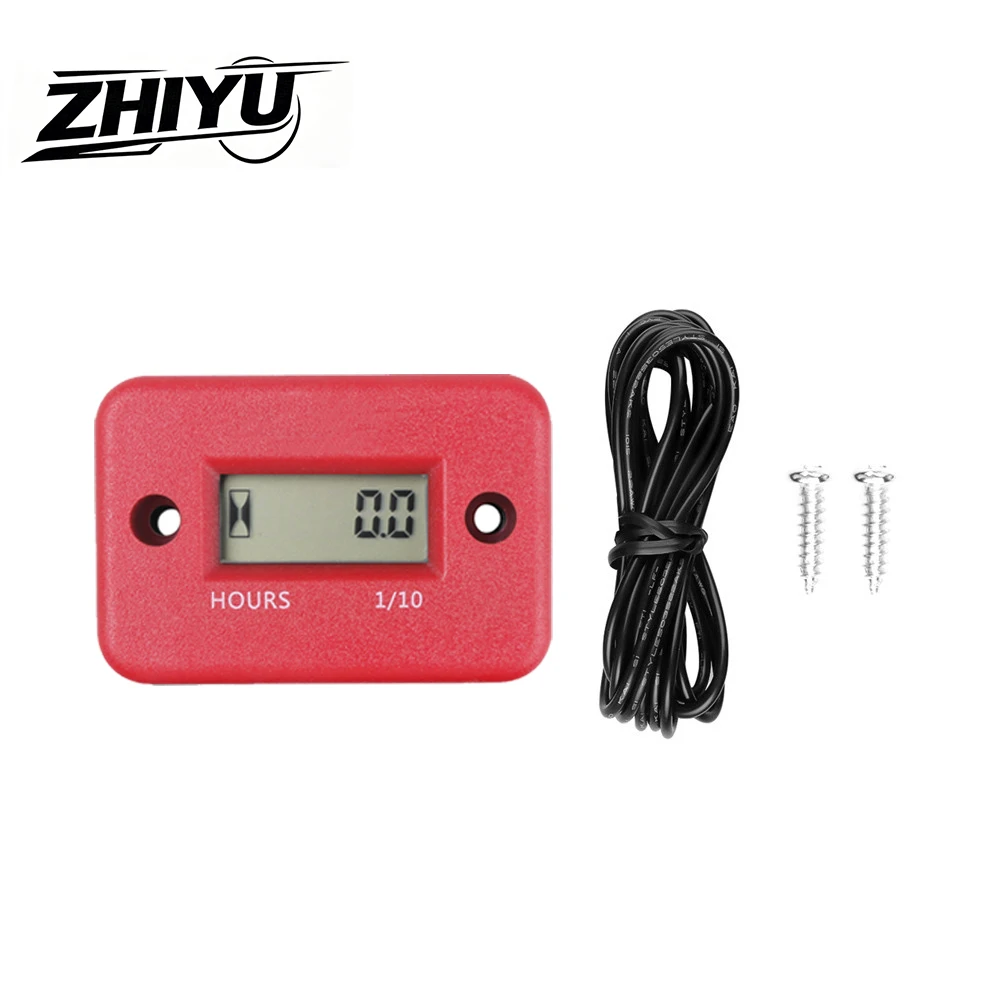 ZHIYU Digital Hour Meter Waterproof Engine Gauge LCD Display Counter ATV Motorcycle Instruments Clocks Snowmobile Marine Engine