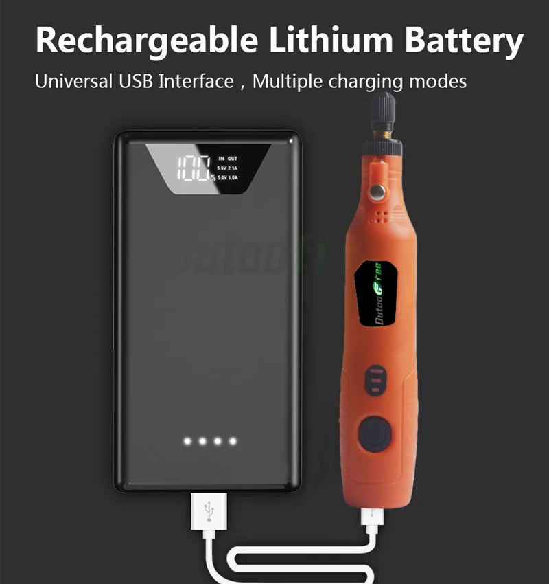 DIY 3.7V USB Cordless Drill Grinder Rechargeable Carving Pen Woodworking 3-Speed Rotating Electric Tool