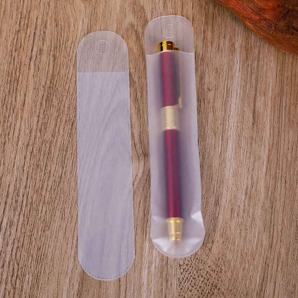 25Pcs Transparent Plastic Pencil Bag Frosted Single Pen Storage Protective Packaging Pen Gift Pouch Pencil Storage Bag