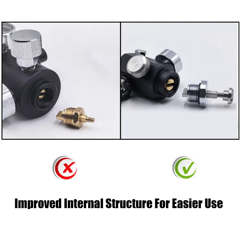 DIN Valve Fill Station Adapter 4500psi/300bar with 20inches Hose Dual Gauge for Charging Scuba Tank Diving