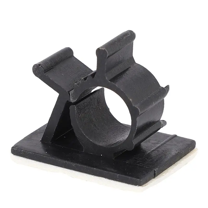 A84X-80Pcs Black Adjustable Plastic Cable Clamps Self Adhesive Car Cable Clips Wire Organizer