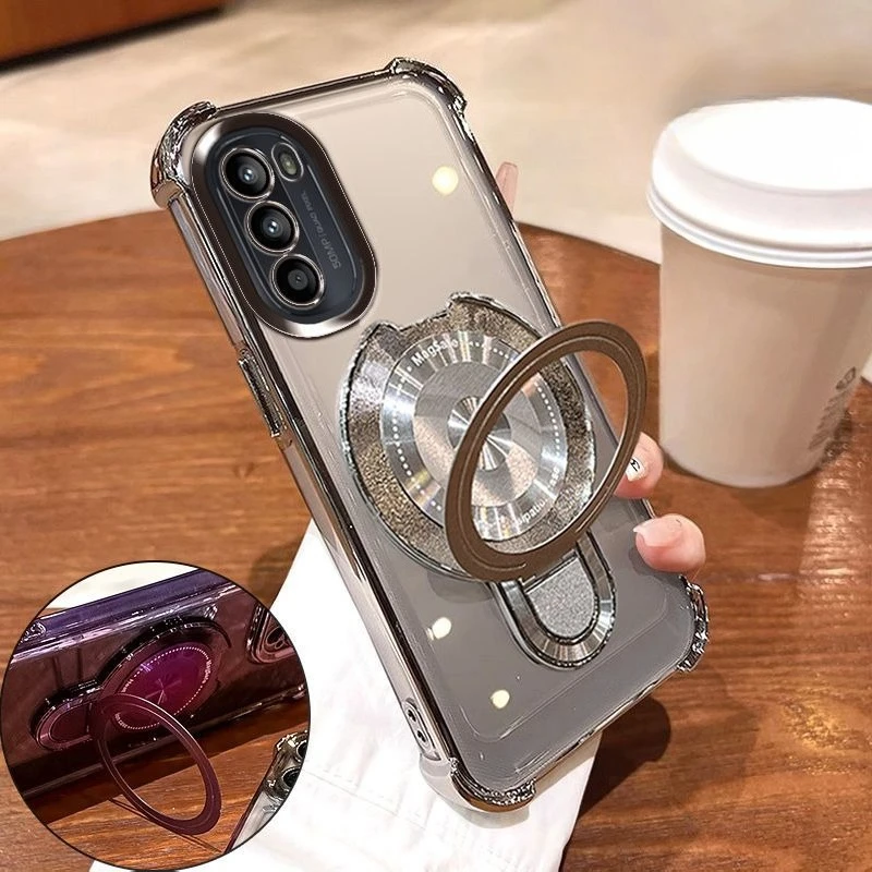 Custodia con staffa magnetica placcatura antiurto per Samsung Galaxy A05 A05S A04 A04S A04E A03S A02S A03 A02 Core Cover