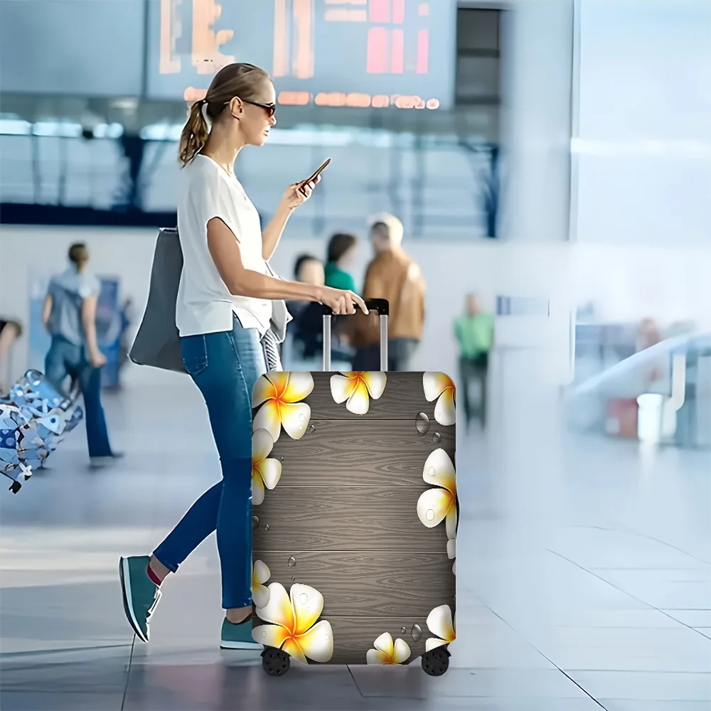 

1PC frangipani cover for luggage sizes 18-32 inches; dust and elastic travel accessories to effectively protect your luggage