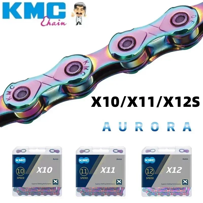 KMC Aurora Bicycle Chain X10 X11 X12 Road MTB Bike Chains 10/11/12 Speed Mountain Bike Chain for Shimano SRAM Cycling Parts