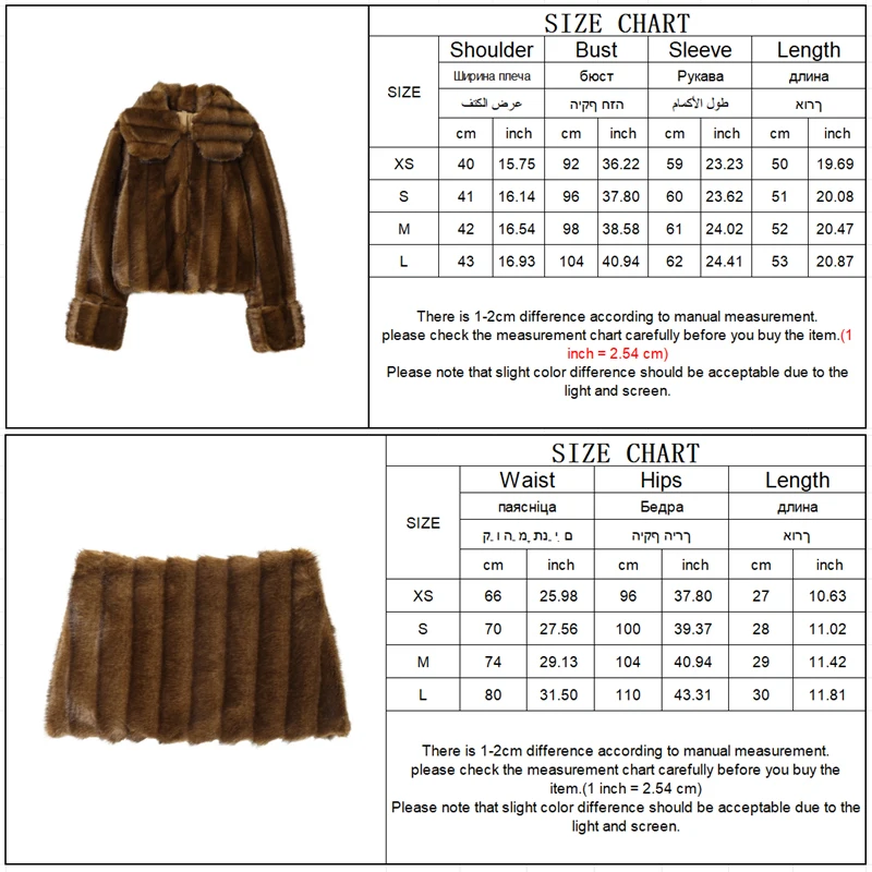 Guobioziy Women's Slim-Fit Faux Fur Set 2026 Autumn/Winter New Arrival European Casual Fashion Trendy Punk Rock Daily Streetwear
