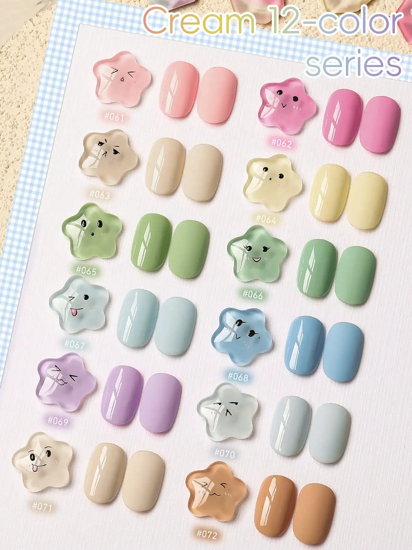 XEIJAYI Juego de esmaltes de uñas en gel serie crema de 12 piezas, kit de gel transparente nude a Mocha con acabado brillante, manicura DIY de calidad de salón