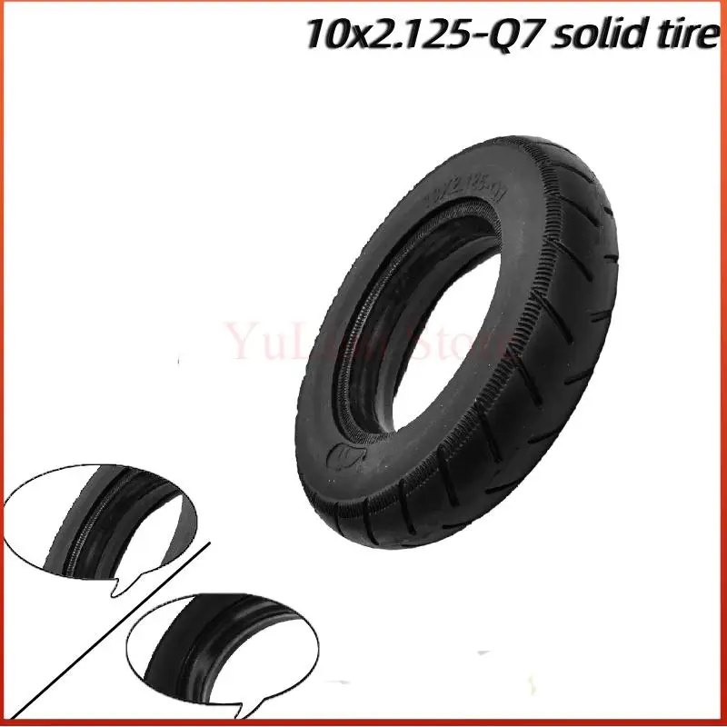 Long Lasting 10x2.125-Q7 solid tyre  For Electric Scooter Balancing Car, Compatible With Various Models, Black