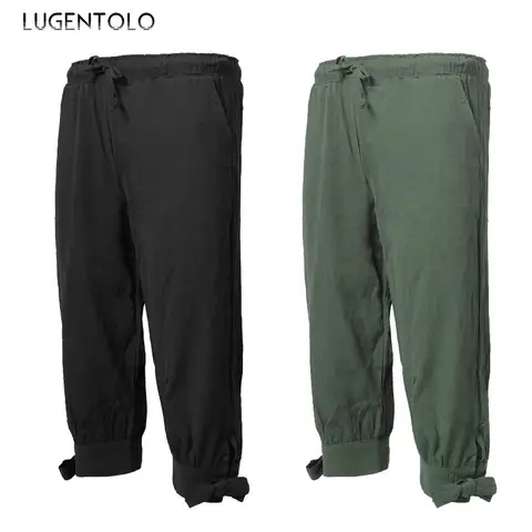 Men Renaissance Pirate Pants Medieval Lace-up Retro Casual Linen Breathable Over-the-knee Shorts Party Halloween Victorian