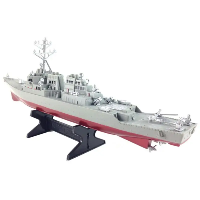 4X Modello di nave distruttore missilistico guidato statico con espositore Modello di nave da guerra Regalo di hobby educativi fai-da-te