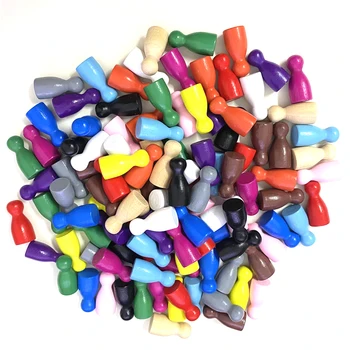 100 unids/set 24*12mm piezas de ajedrez accesorios para juegos de mesa marcado Color piezas de madera