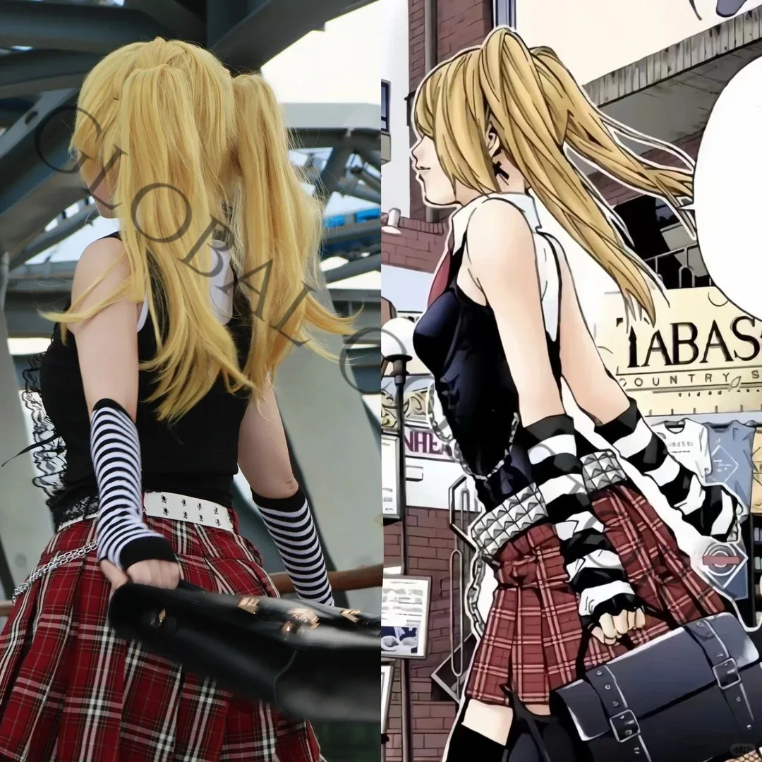 Anime Misa Amane Misamisa Cosplay Costume Top Vest Tie Skirt Set Black Red Jk Uniform Wig Notebook Accessories for Women view 4