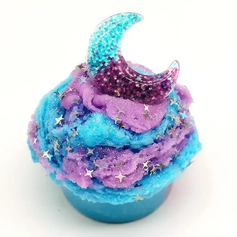 1 Set 60 ml Maan Sneeuwvlok Modder Diy Decomprimeren Spel Speelgoed Slime Kit Katoen Boter Modder Pluizige Stopverf Niet sediment Gekleurde Klei Speelgoed